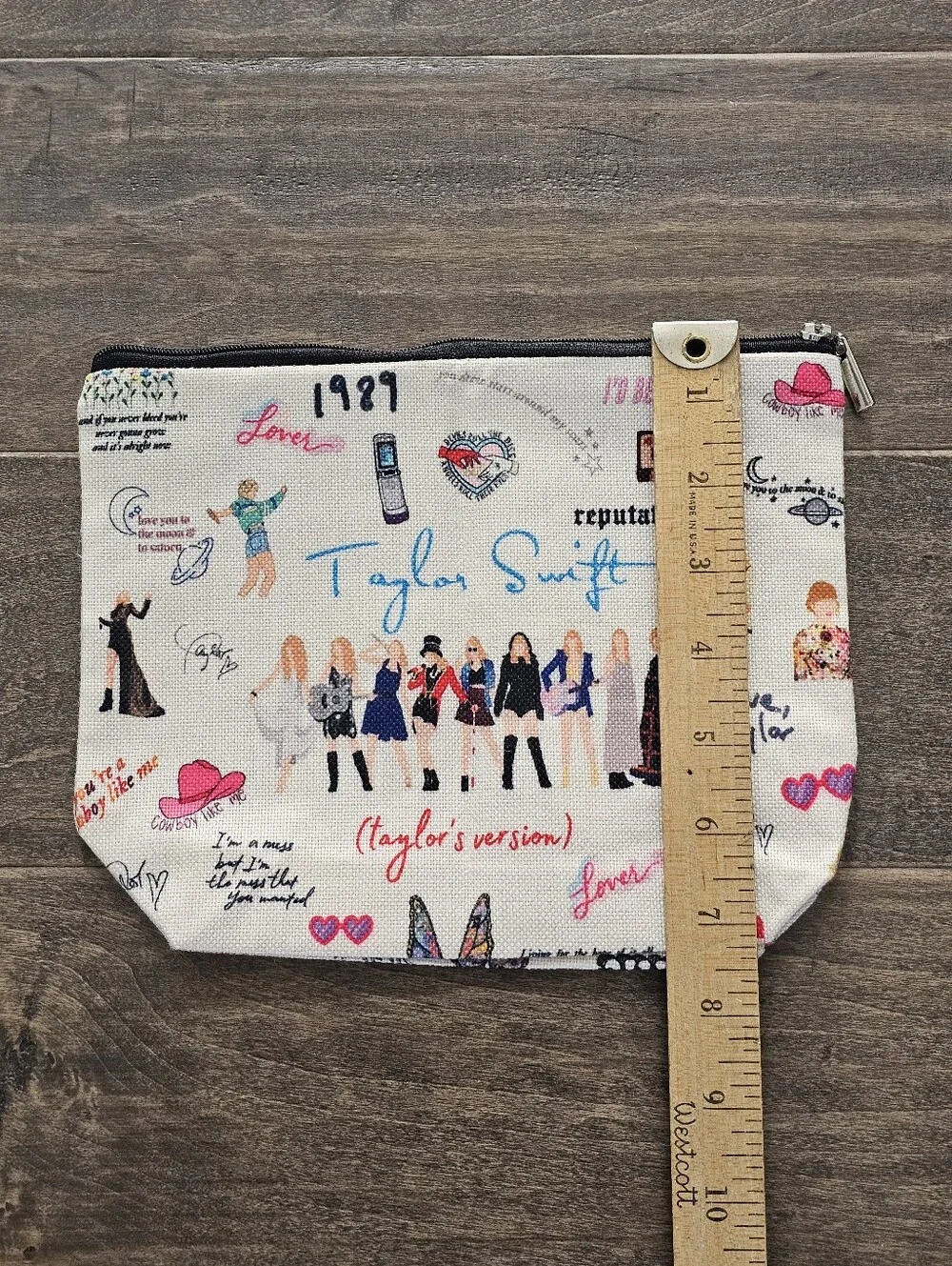 Taylor Swift Makeup Bag School Pencil Pouch 10 x 7 Swifties 1989 Lover
